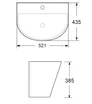 Umywalka ścienna Domino Alsola 52x44 cm półokrągła biały połysk LT-036G