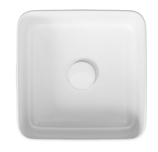 Umywalka nablatowa Cersanit Crea 36 cm kwadratowa biały połysk K114-007