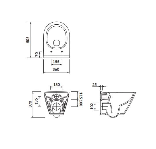 Miska WC wisząca Cersanit City Oval Cleanon bez deski K35-025