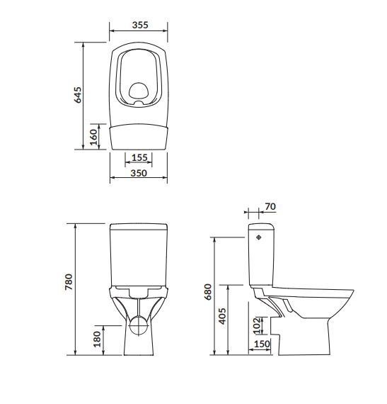 Kompakt WC Cersanit Carina New Cleanon z deską duroplast wolnoopadającą K31-044