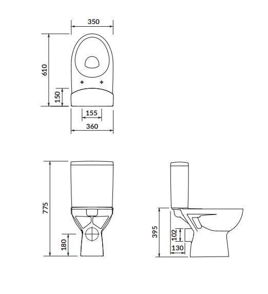 Kompakt WC Cersanit Parva z deską duroplast wolnoopadającą K27-002