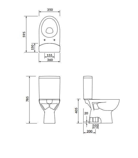 Kompakt WC Cersanit Parva z deską duroplast wolnoopadającą K27-004