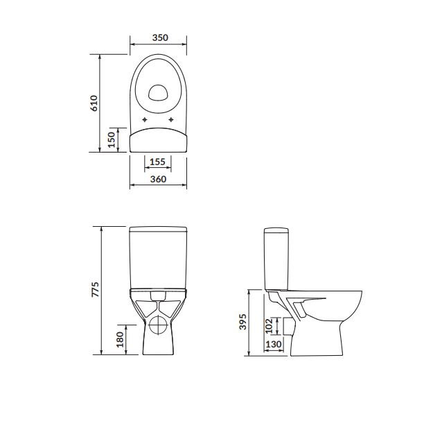 Kompakt WC Cersanit Parva New Cleanon z deską duroplast wolnoopadającą K27-063