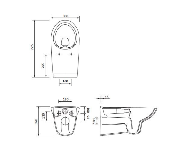 Miska WC wisząca Cersanit Etiuda Cleanon bez deski K670-002