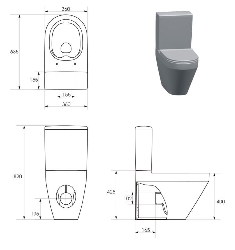Miska WC wisząca Cersanit Crea Cleanon z deską wolnoopadającą duroplast K114-023