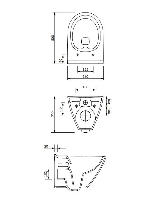 Miska WC wisząca Cersanit Mille Plus Cleanon z deską wolnoopadającą duroplast S701-454