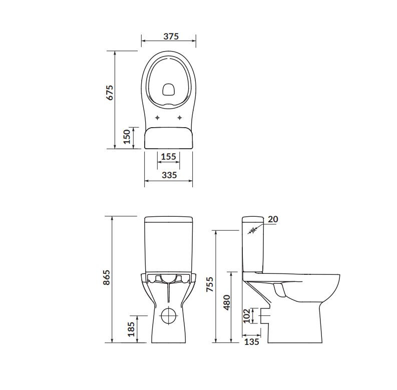 Kompakt WC Cersanit Etiuda Cleanon bez deski K11-0221