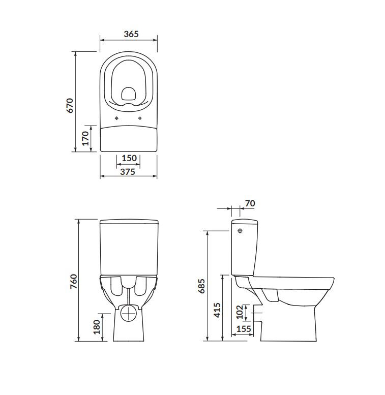 Kompakt WC Cersanit City New Cleanon z deską duroplast wolnoopadającą K35-035