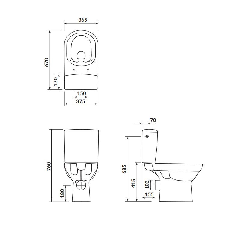 Kompakt WC Cersanit City New Cleanon z deską duroplast wolnoopadającą K35-038