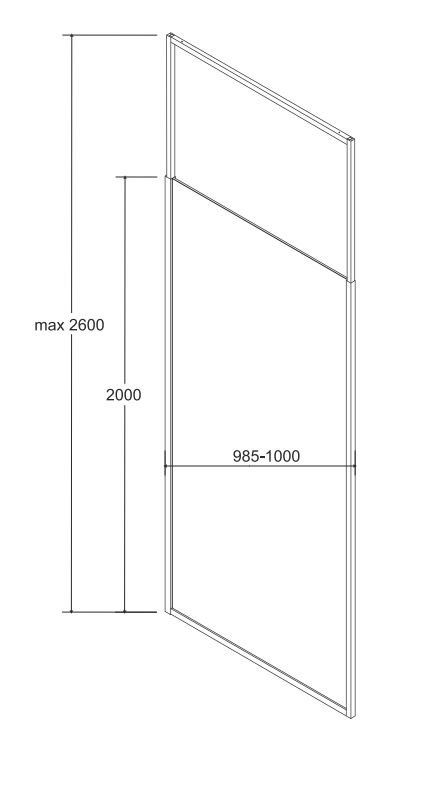 Kabina prysznicowa Besco Icon 100x200 czarny transparentne IC-100-200C