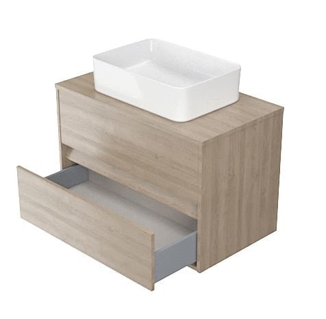 Szafka łazienkowa pod umywalkę z blatem Cersanit Crea 80 cm jasne drewno S924-010
