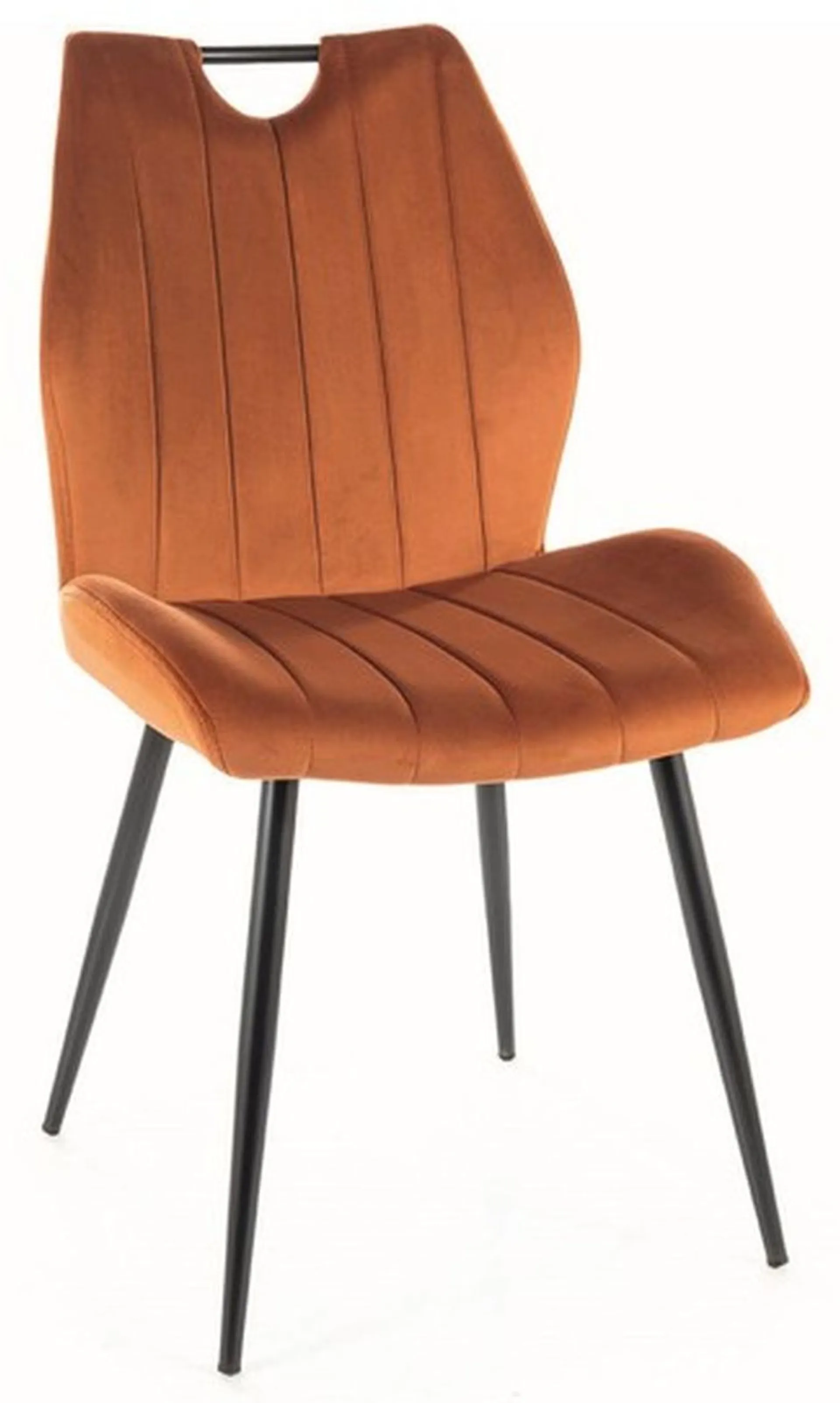 Krzesło Arco Velvet Czarny / Bluvel 4215 Cynamonowy