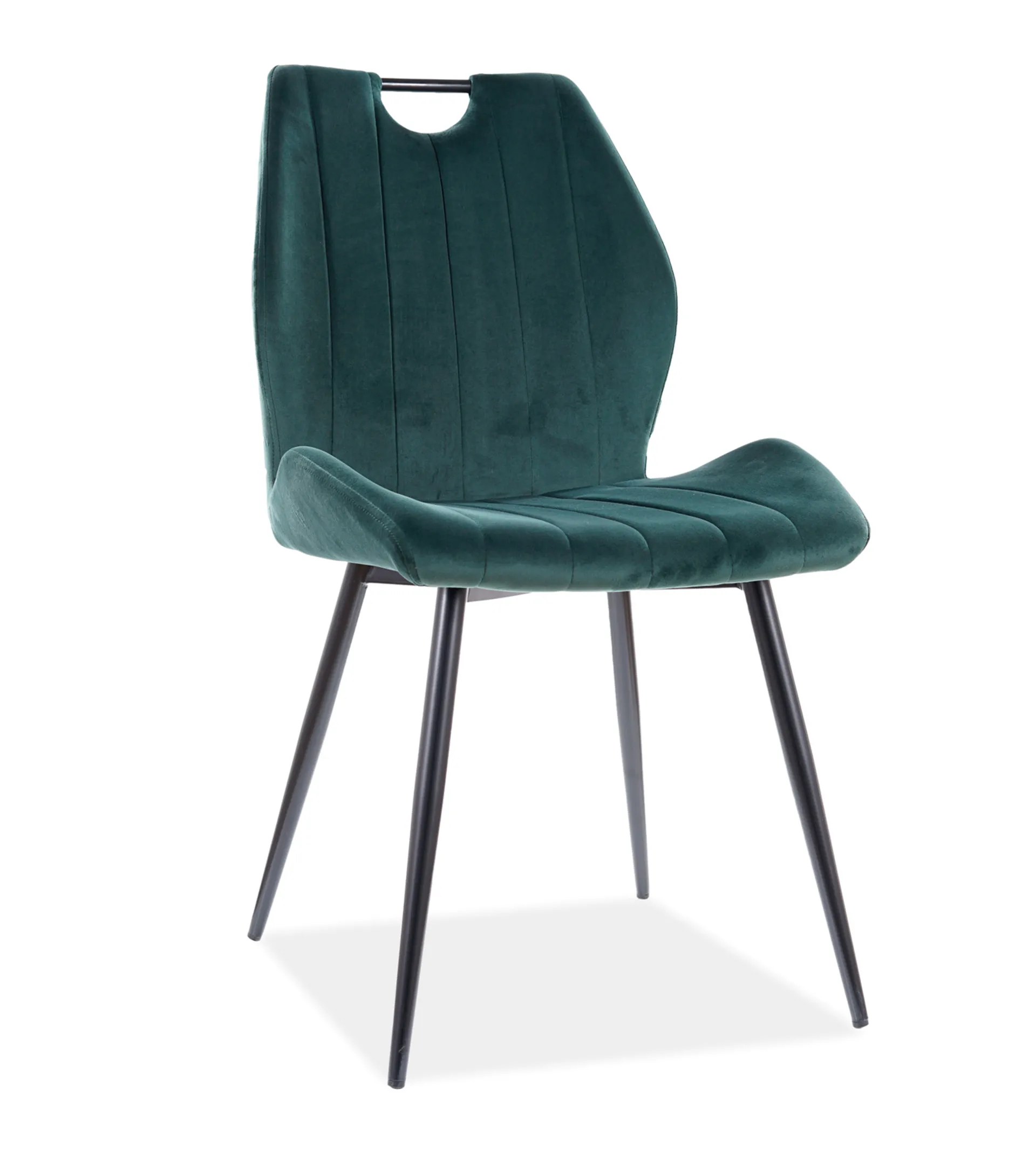 Krzesło Arco Velvet Czarne / Bluvel 78 Zielone