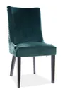 Krzesło Leon Velvet Czarne / Bluvel 78 Zielone