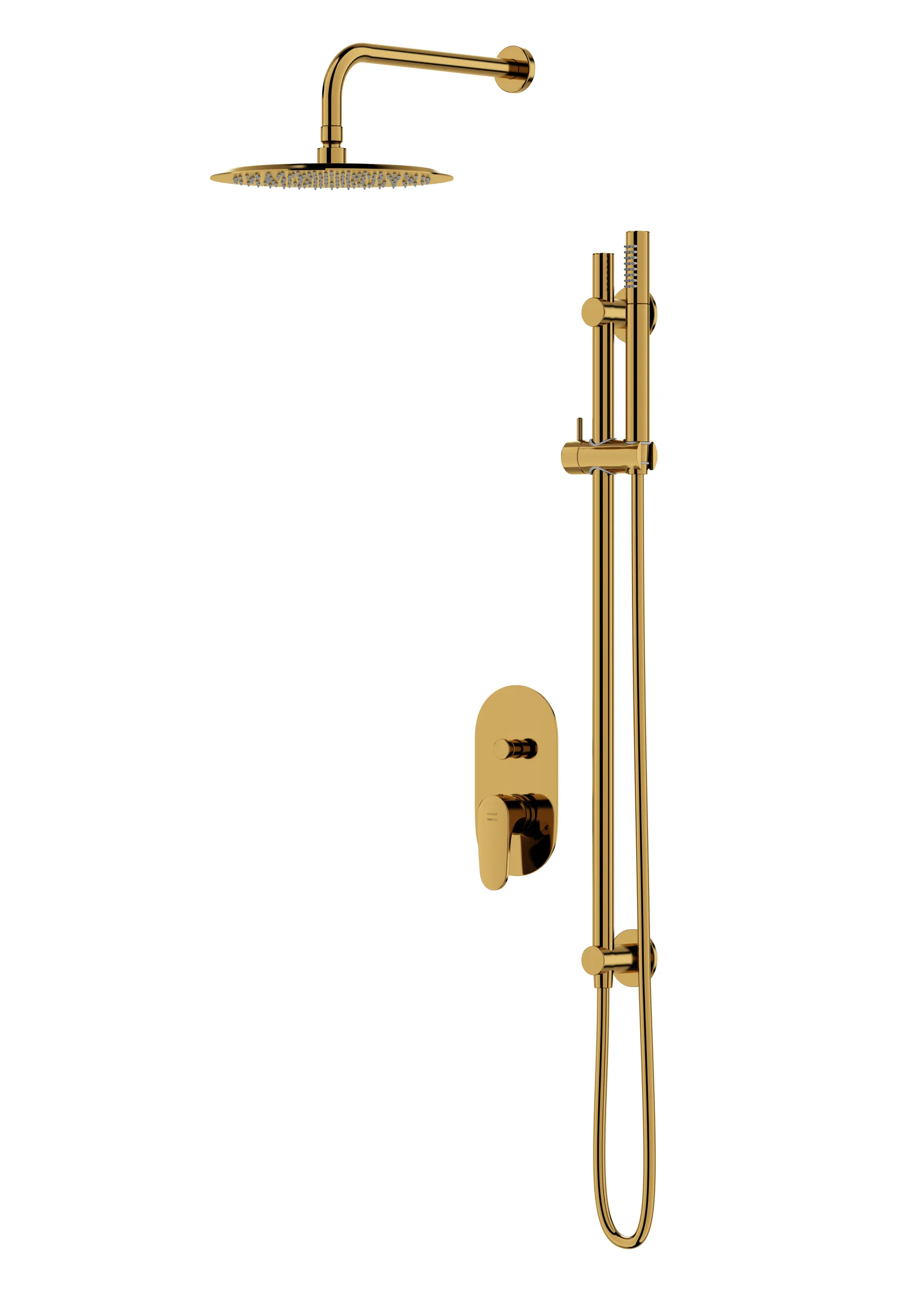 Zestaw prysznicowy podtynkowy Cersanit Inverto złoty połysk S952-007