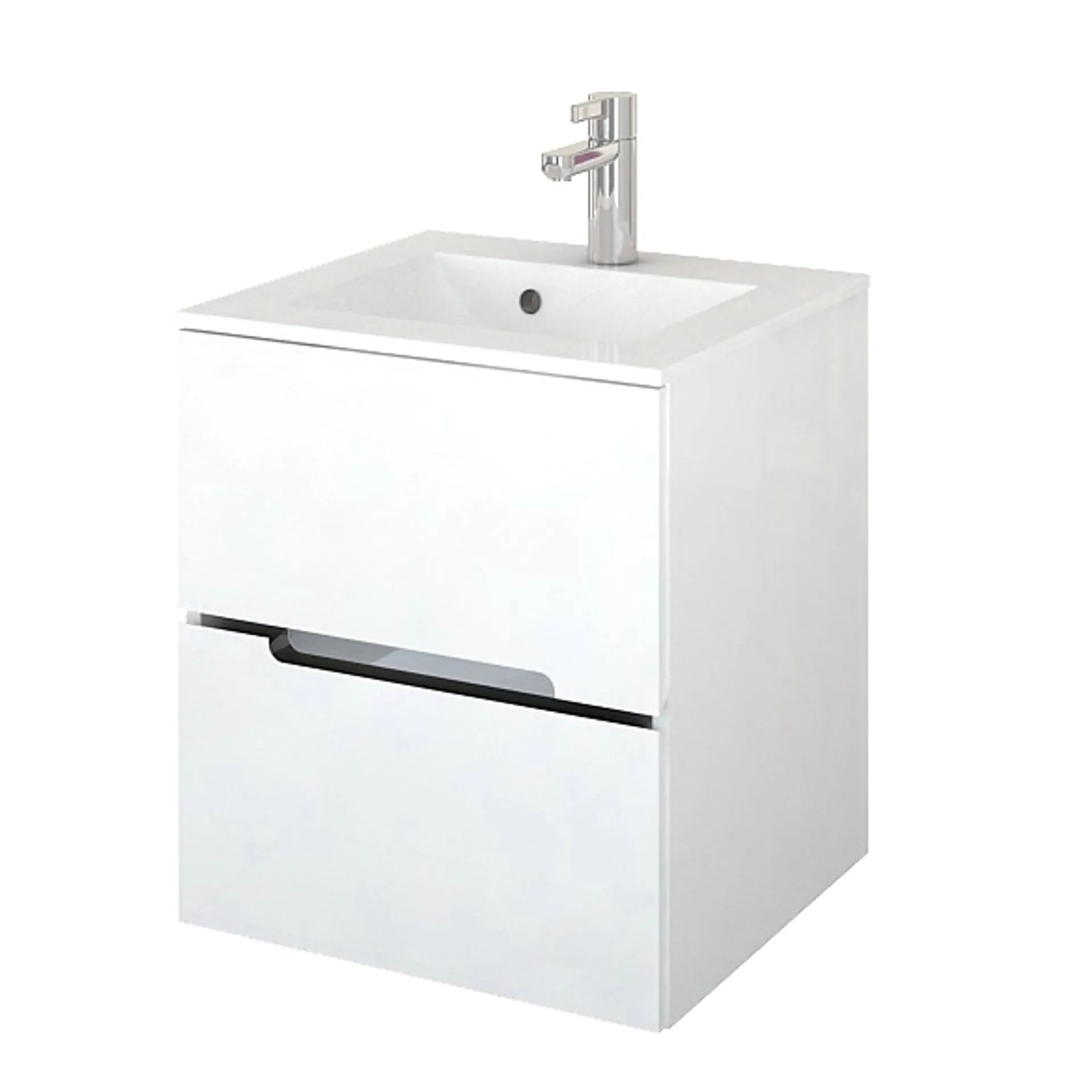 Szafka łazienkowa pod umywalkę Oristo Silver 50 cm biały połysk OR33-SD2S-50-1
