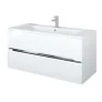 Szafka łazienkowa pod umywalkę Oristo Silver 120 cm biały połysk OR33-SD2S-120-1-C