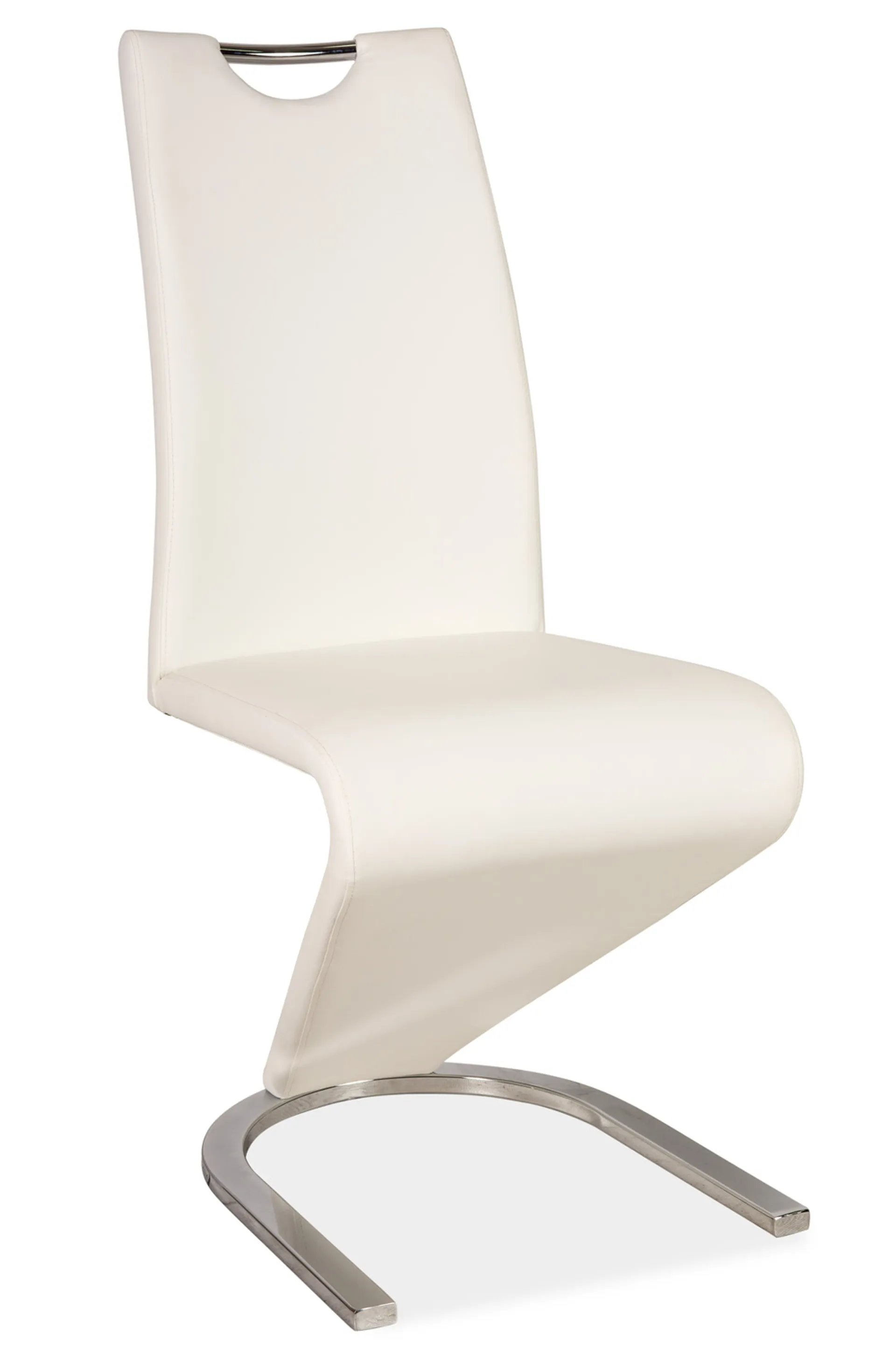Krzesło H-090 Chrom / Ekoskóra Białe