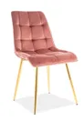 Krzesło Chic Velvet Złote / Bluvel 52 Róż Antyczny