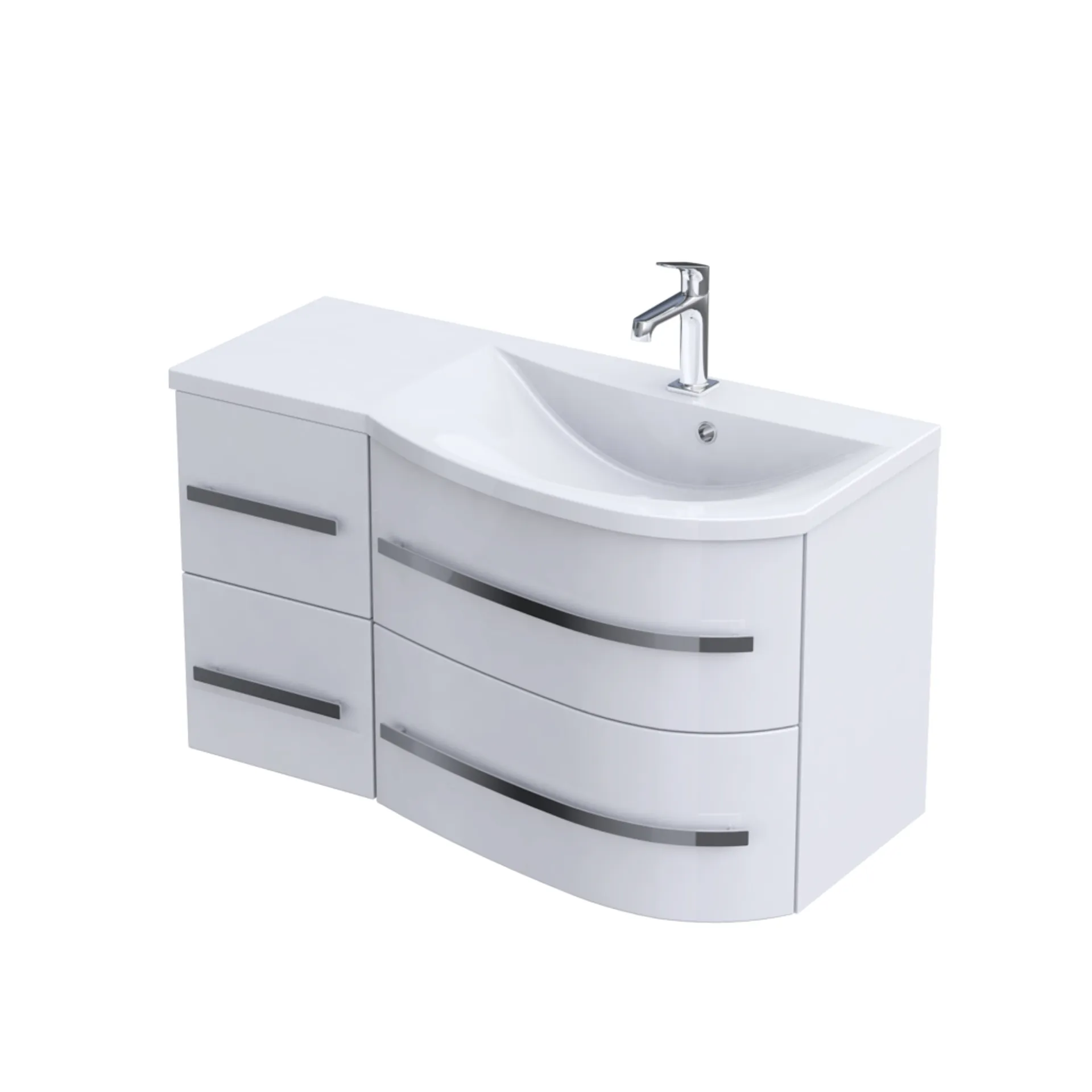 Szafka łazienkowa pod umywalkę Oristo Opal 90 cm biały połysk OR30-SD4S-90-1-P