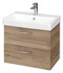 Szafka łazienkowa z umywalką Cersanit Lara Slim 60 cm jasne drewno/biały połysk S801-319-DSM