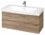 Szafka łazienkowa z umywalką Cersanit Mille 100 cm jasne drewno/biały połysk S801-331-DSM