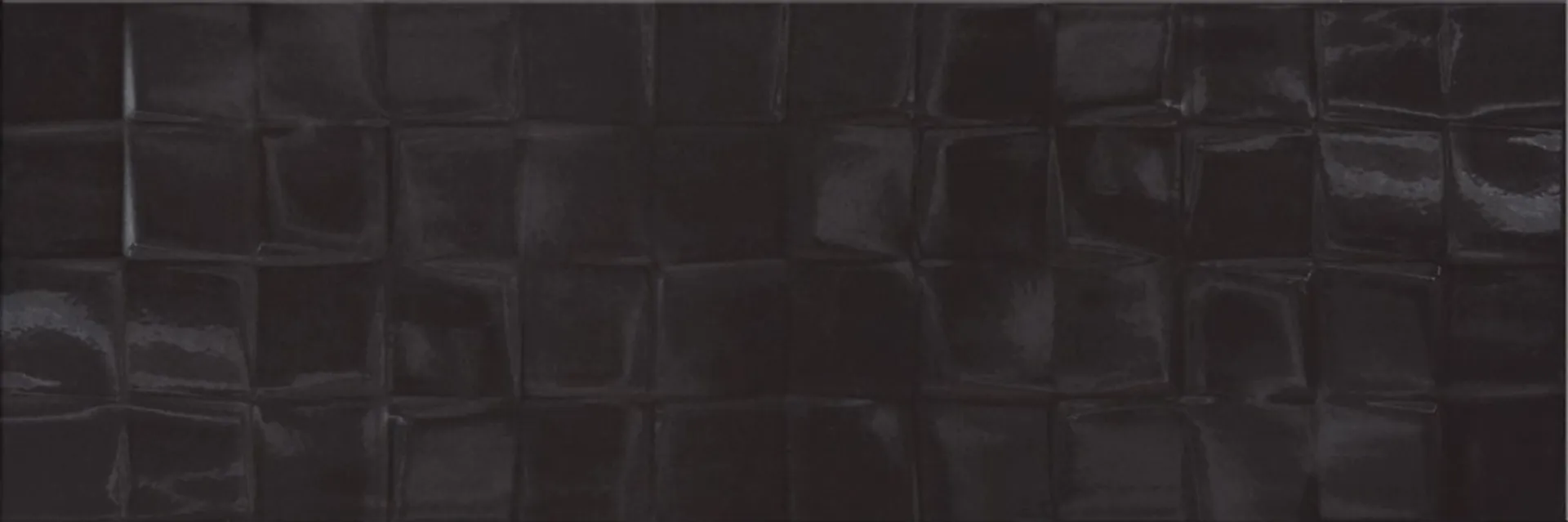 Glazura Simple Art black glossy structure cubes 20x60 Cersanit