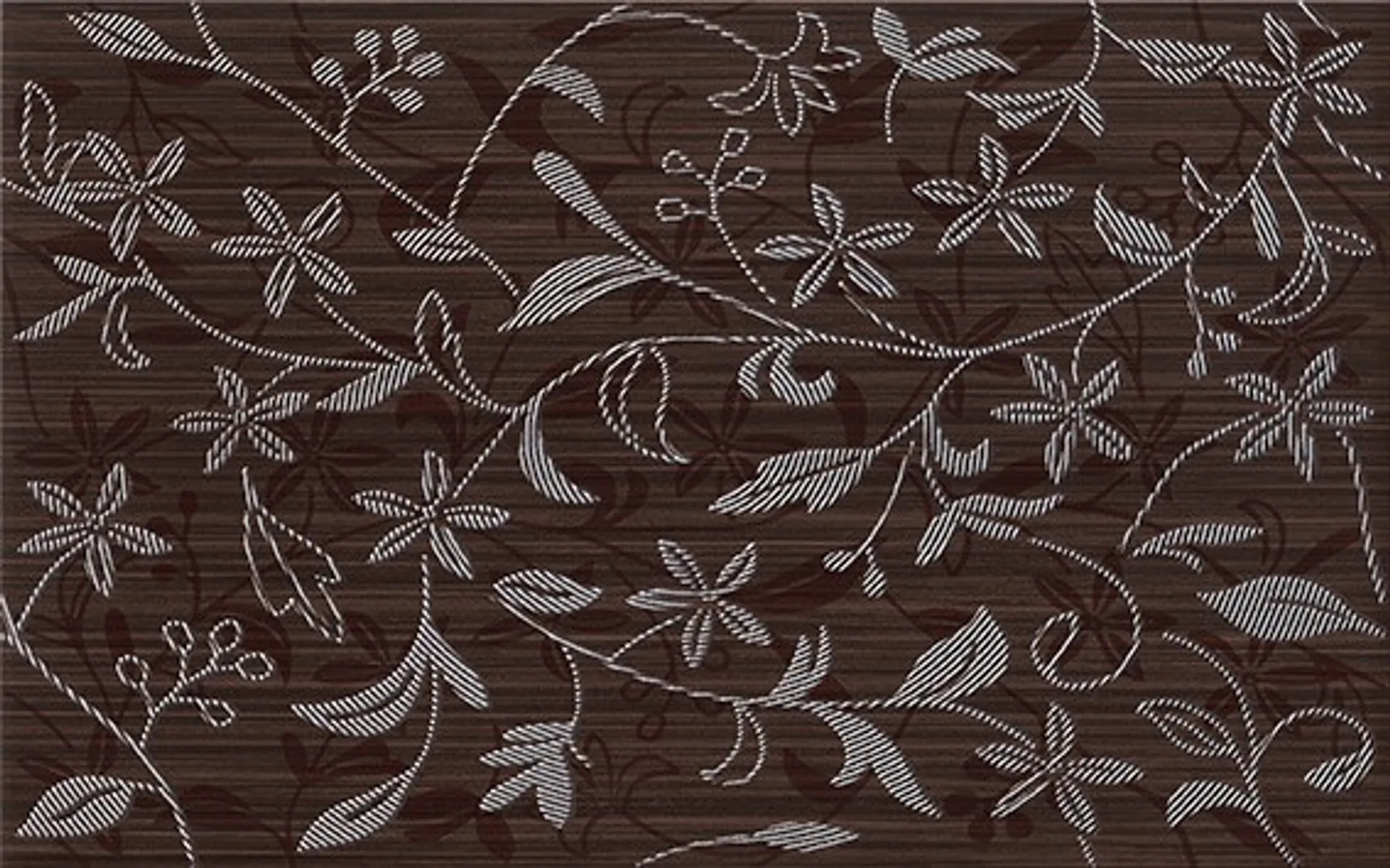 Dekor Tanaka brown inserto flower mat 25x40 Cersanit