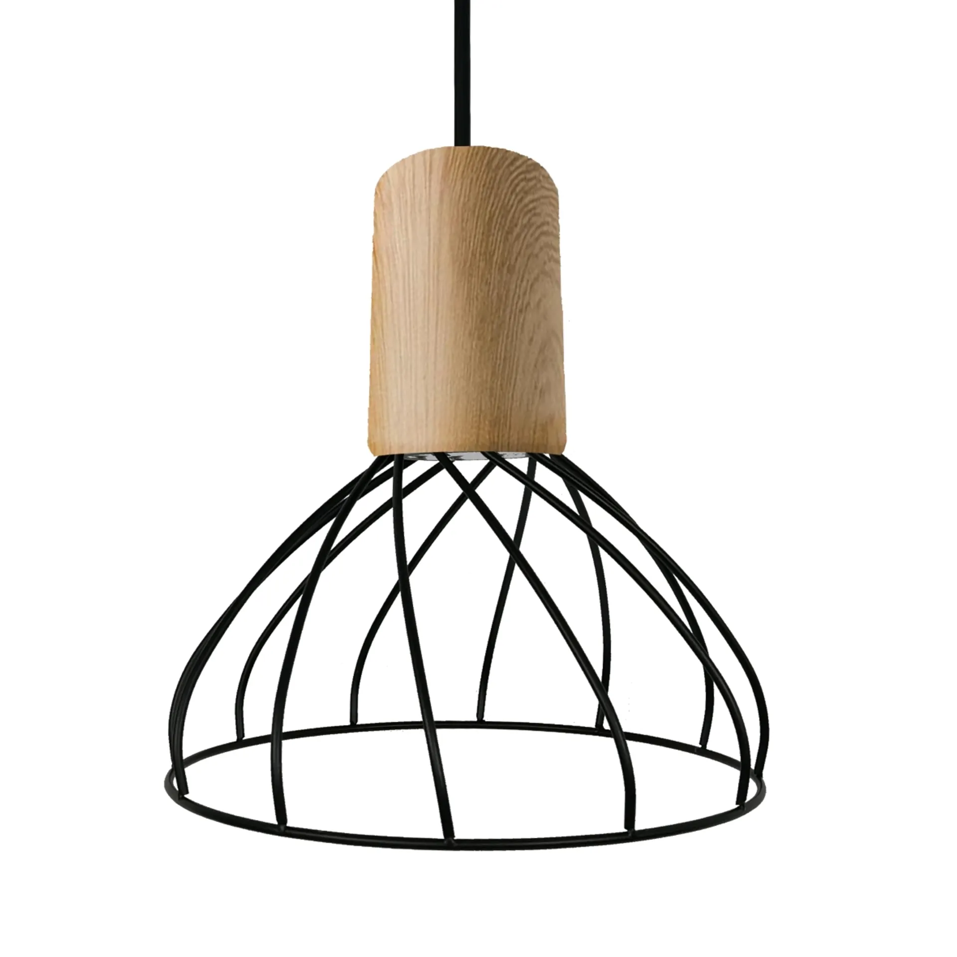 Lampa Wisząca Moderno Lp-1221/1P S Bk 1Xgu10 czarna/drewno naturalne