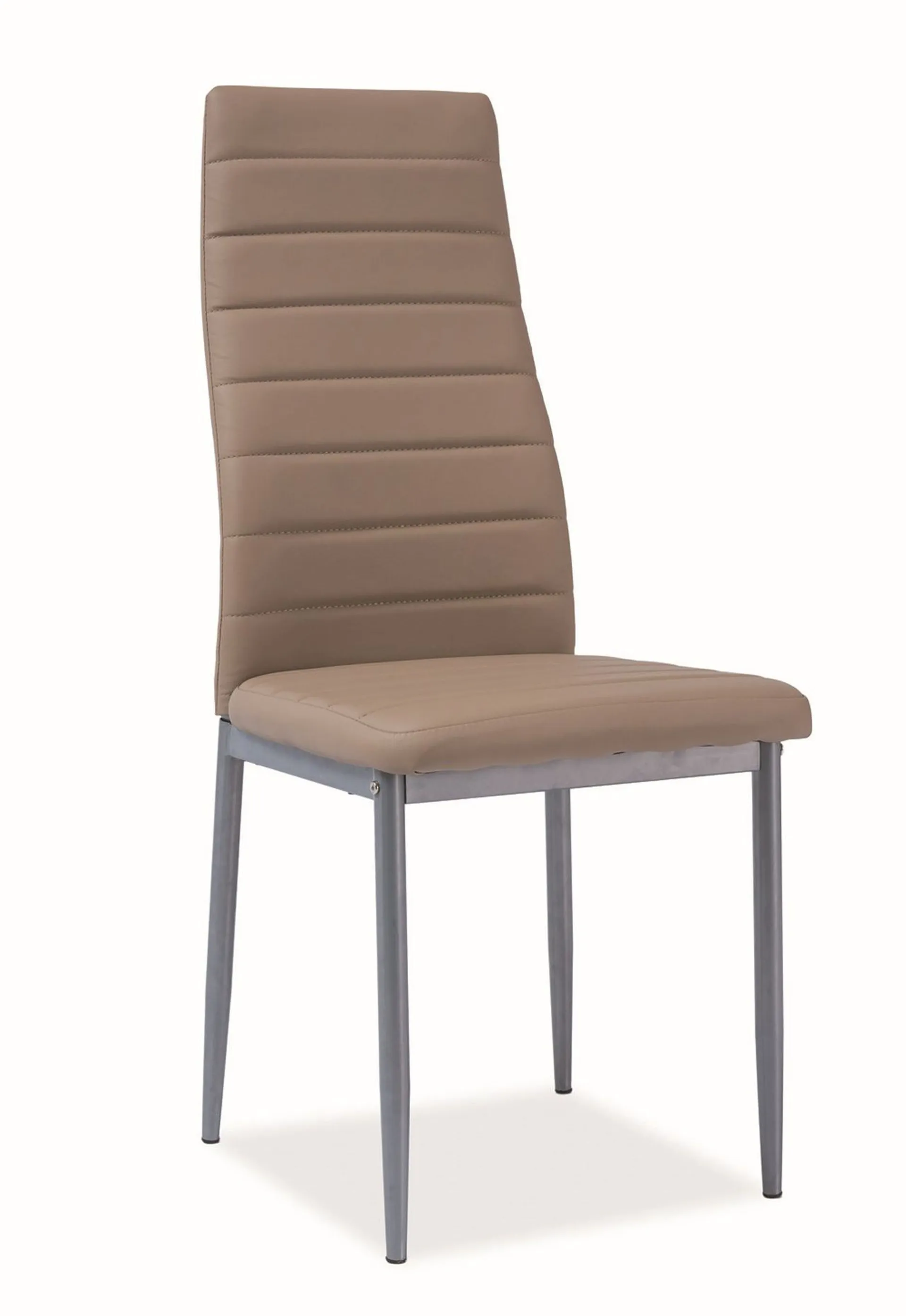 Krzesło H261 Bis Aluminium / Ekoskóra Ciemny Beż