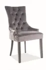 Krzesło tapicerowane Edward Velvet Bluvel 14 szare / czarne