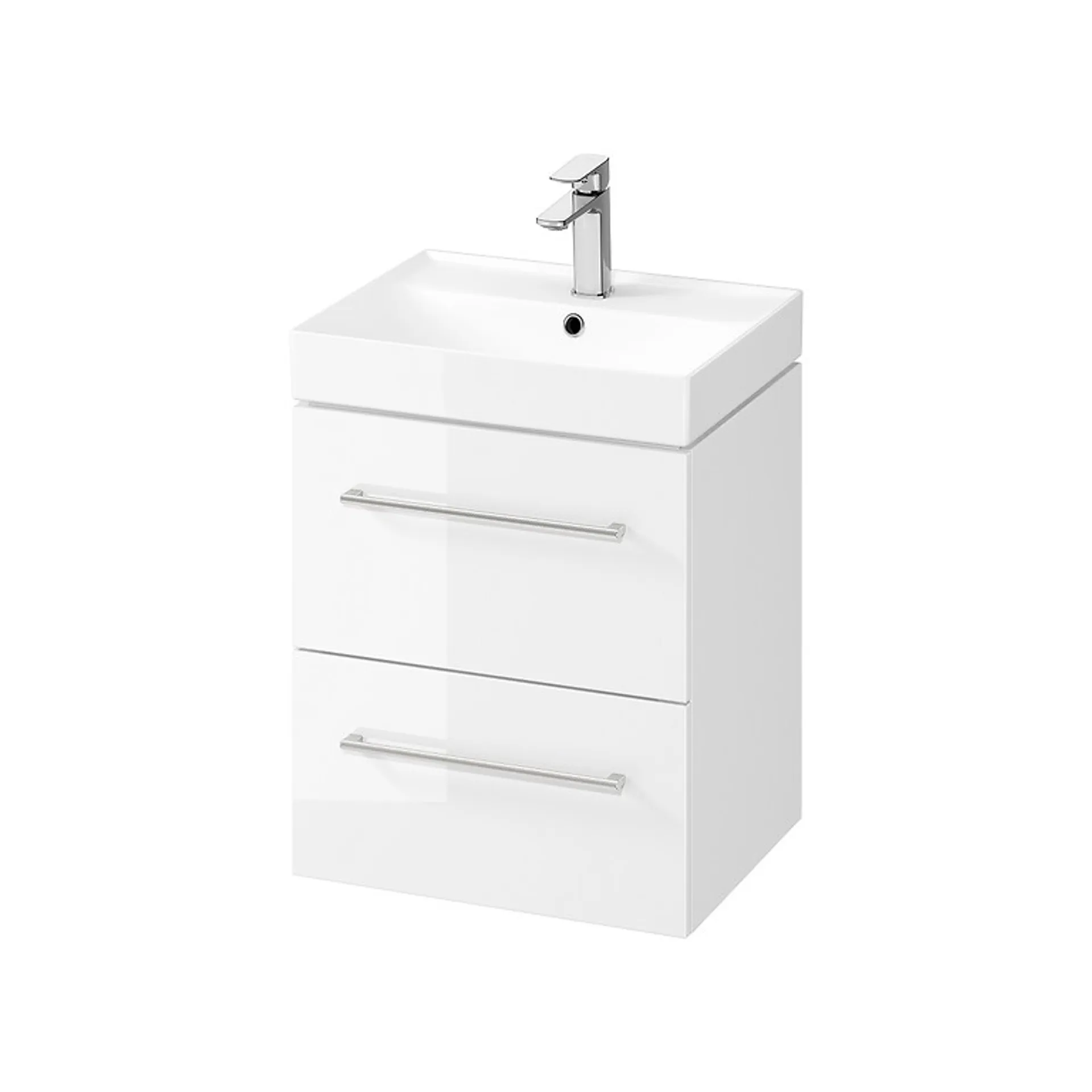 Szafka łazienkowa pod umywalkę Cersanit Larga 50 cm biały połysk S932-067