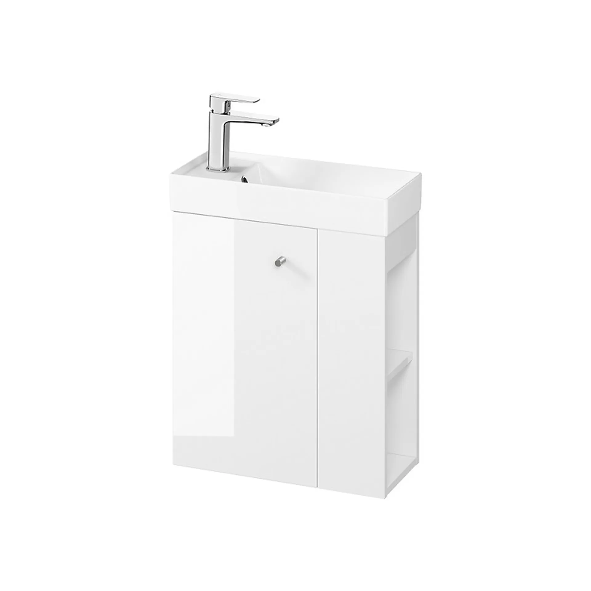 Szafka łazienkowa pod umywalkę Cersanit Larga 50 cm biały połysk S932-110-DSM