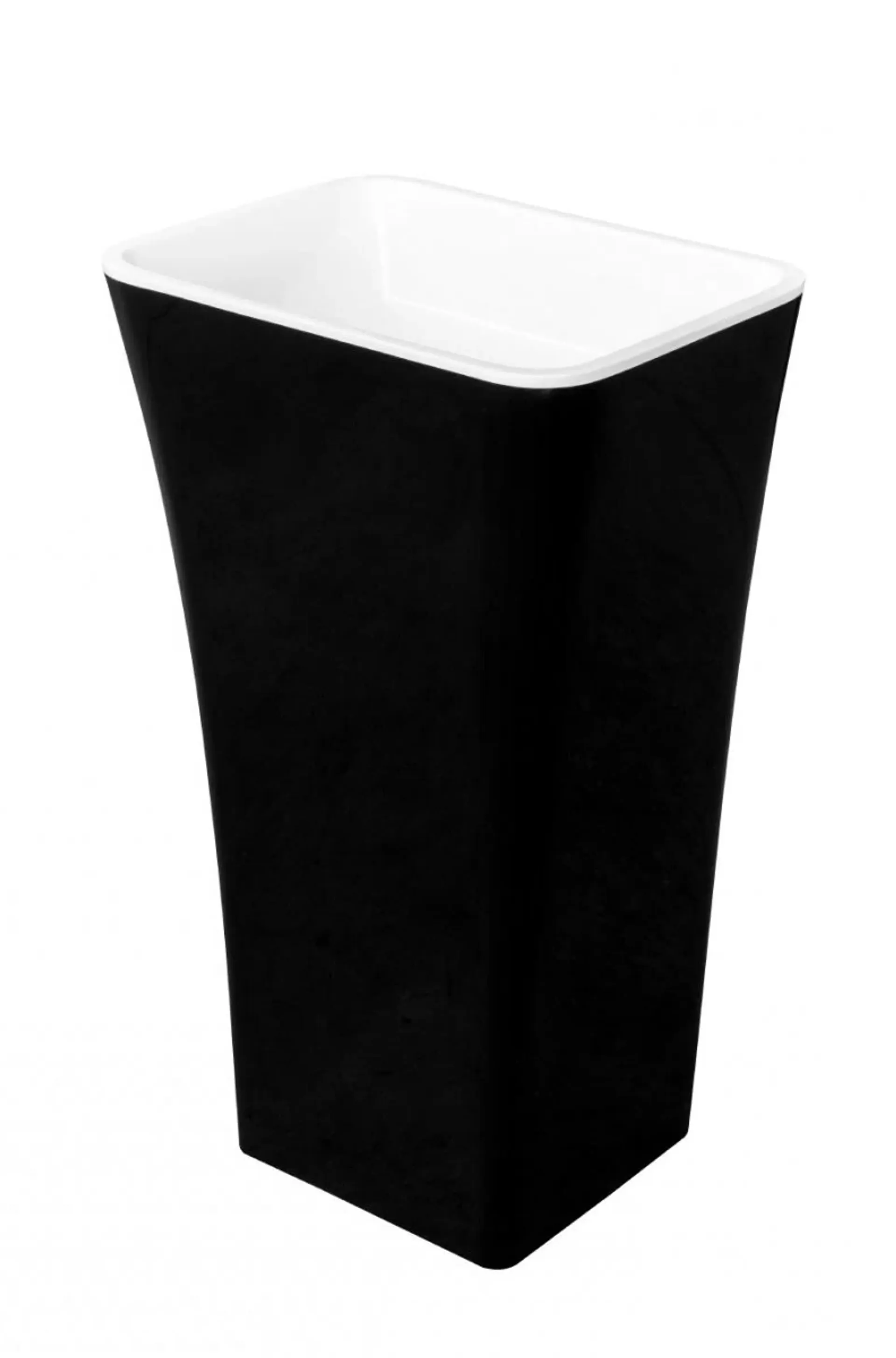 Umywalka wolnostojąca Besco Assos 52x41 cm prostokątna czarny połysk UMD-AP-WOBW