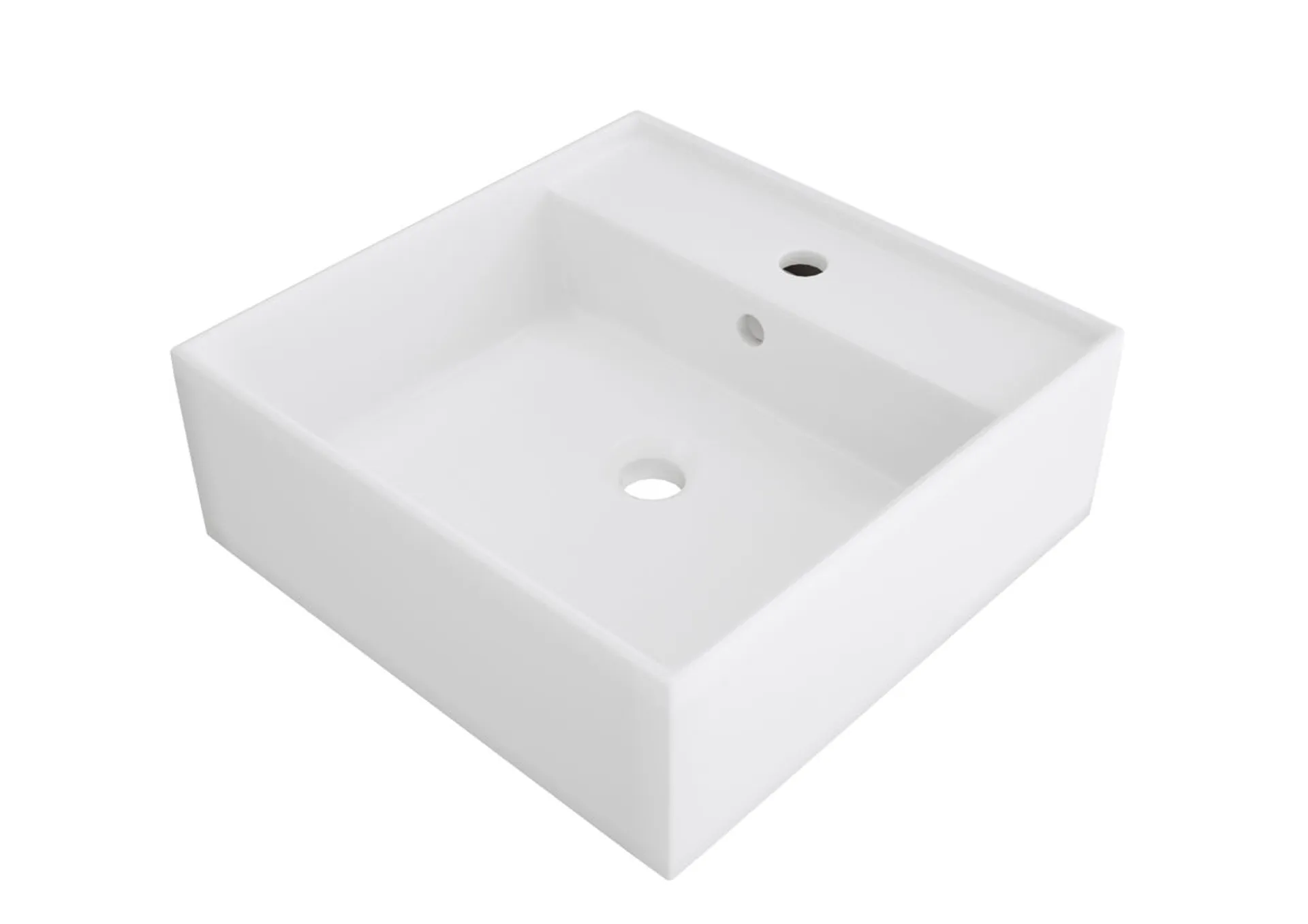 Umywalka nablatowa Domino Liwia41 cm kwadratowa biały połysk Z3018A