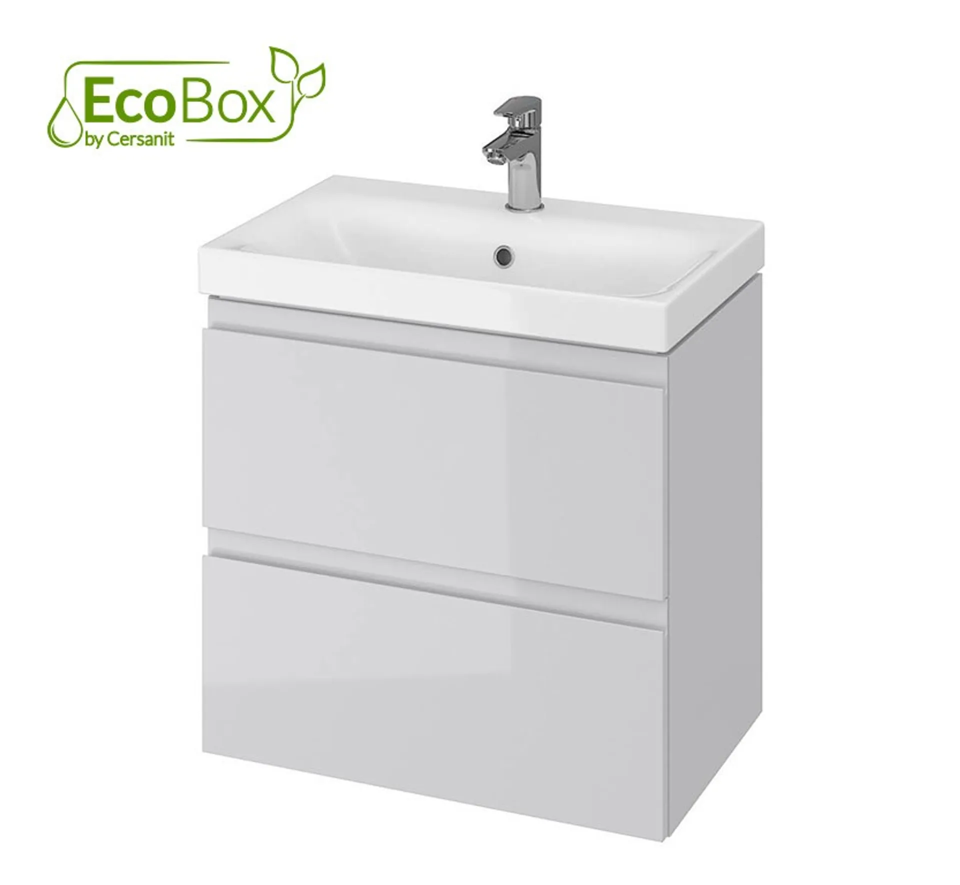 Ecobox szafka łazienkowa z umywalką Cersanit Moduo Slim 60 cm szary mat S801-226-ECO