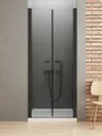 Drzwi prysznicowe New Trendy New Soleo 100x195 wnękowe czarne uniwersalne D-0216A