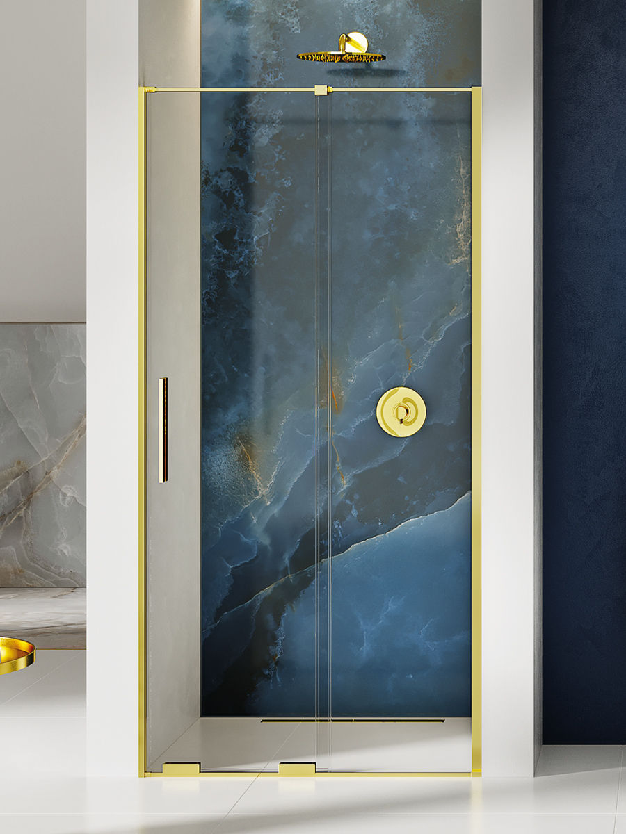 Drzwi prysznicowe New Trendy Smart 160x200 wnękowe uniwersalne złote EXK-4219