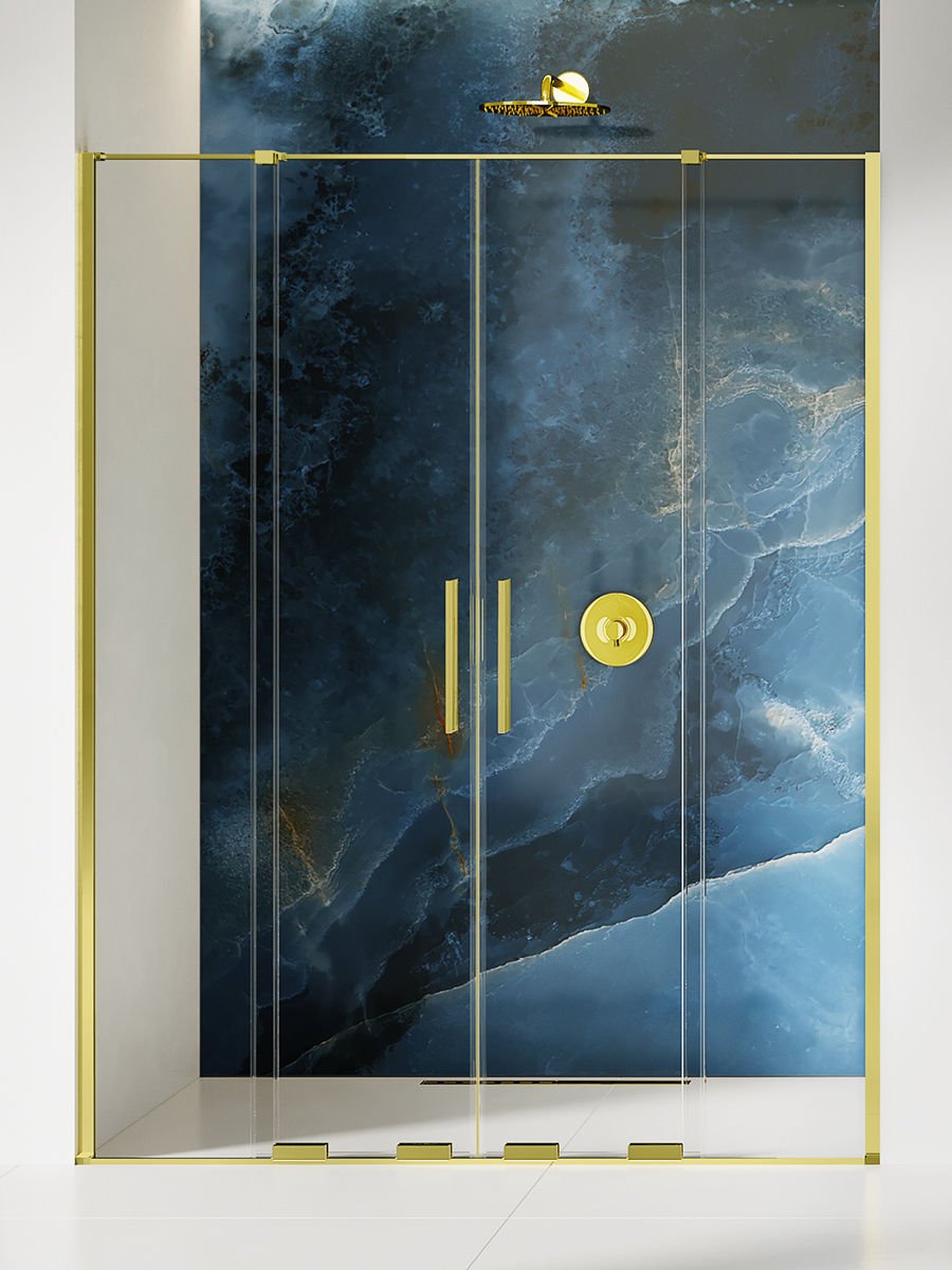 Drzwi prysznicowe New Trendy Smart 180x200 wnękowe uniwersalne złote EXK-4227