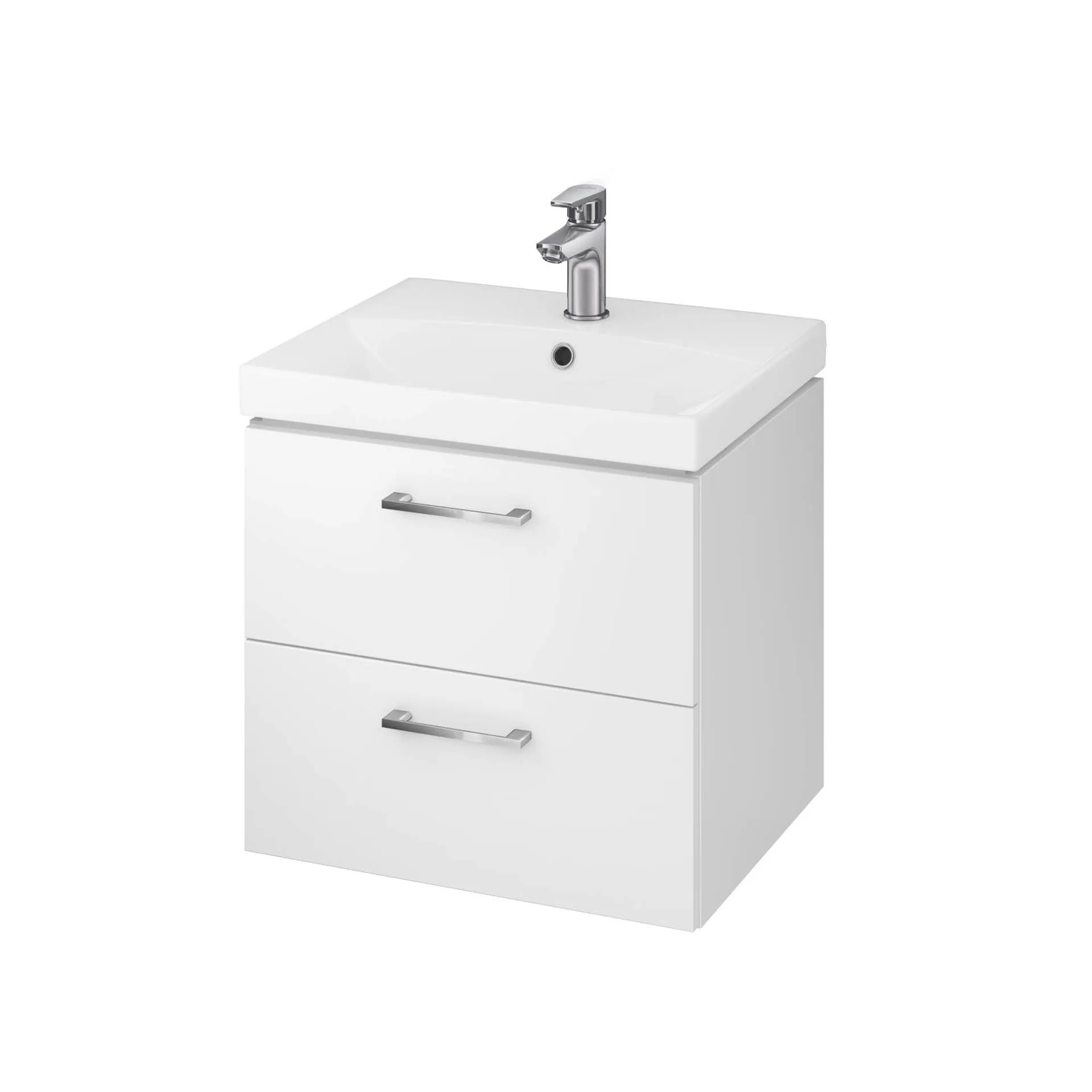 Szafka łazienkowa z umywalką Cersanit Lara 50 cm biały połysk S801-141-DSM
