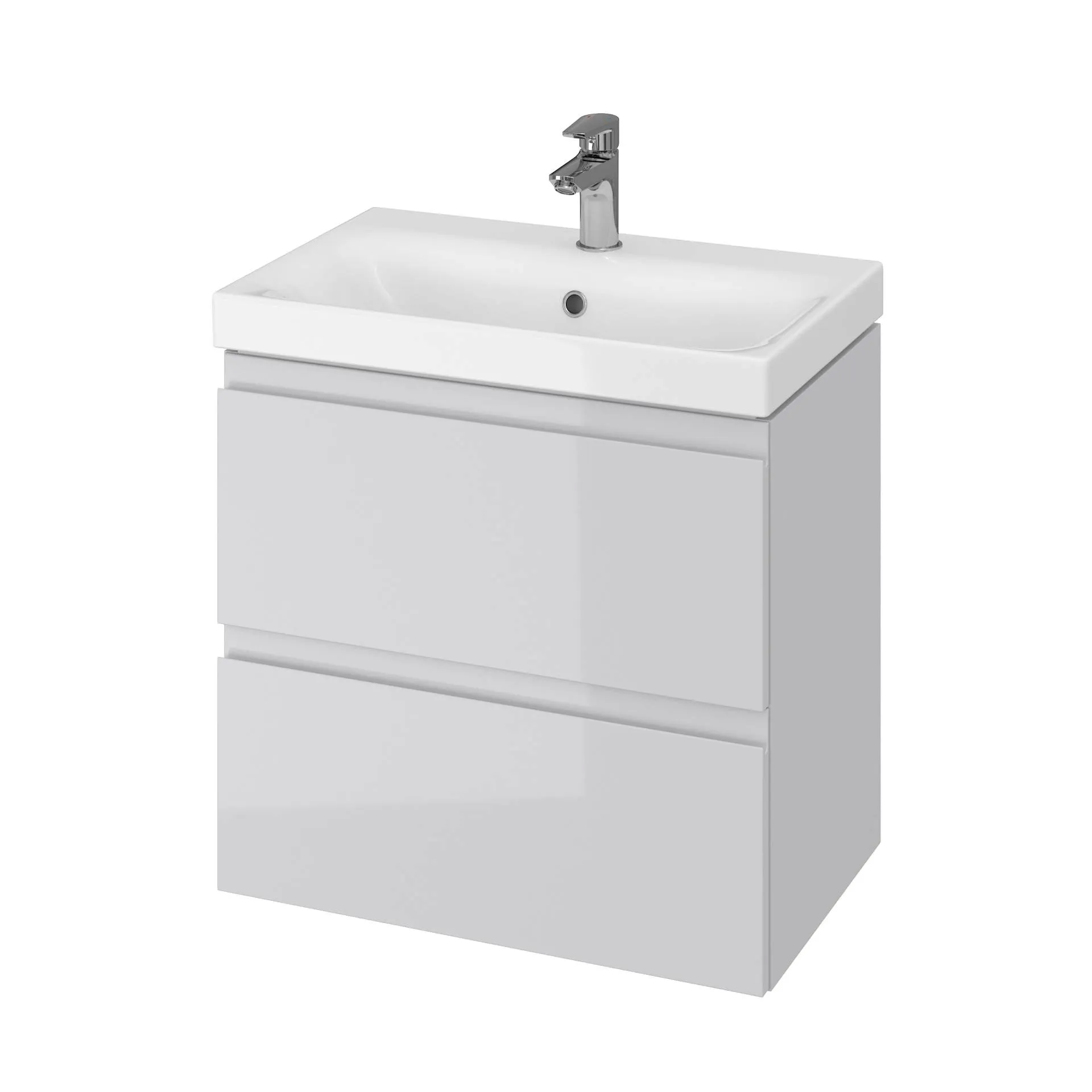Szafka łazienkowa z umywalką Cersanit Moduo Slim 60 cm szary mat/biały połysk S801-226-DSM
