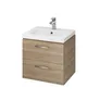 Szafka łazienkowa z umywalką Cersanit Lara 50 cm jasne drewno/biały połysk S801-153-DSM