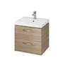 Szafka łazienkowa z umywalką Cersanit Lara 50 cm jasne drewno/biały połysk S801-155-DSM
