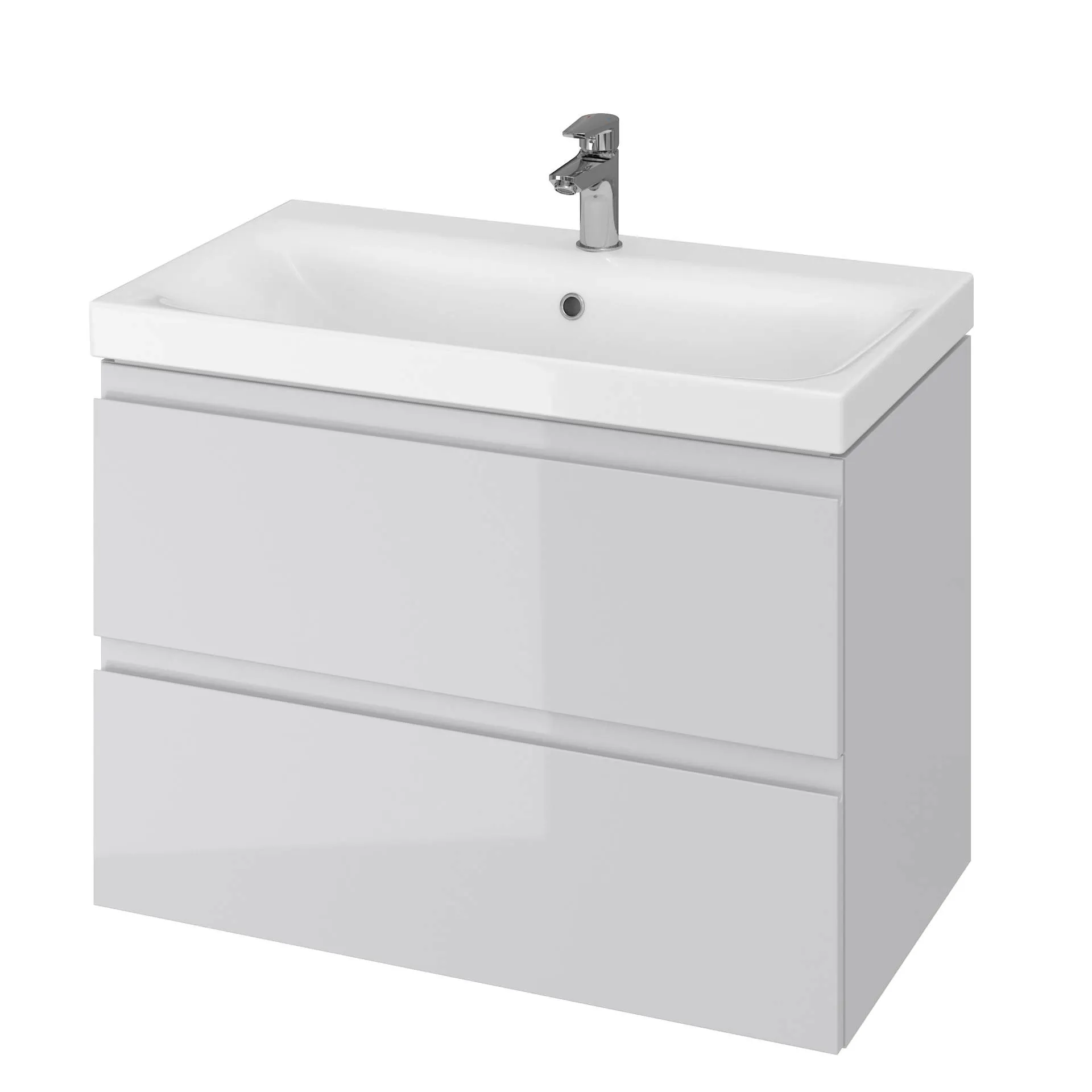 Szafka łazienkowa z umywalką Cersanit Moduo 80 cm szary mat/biały połysk S801-220-DSM
