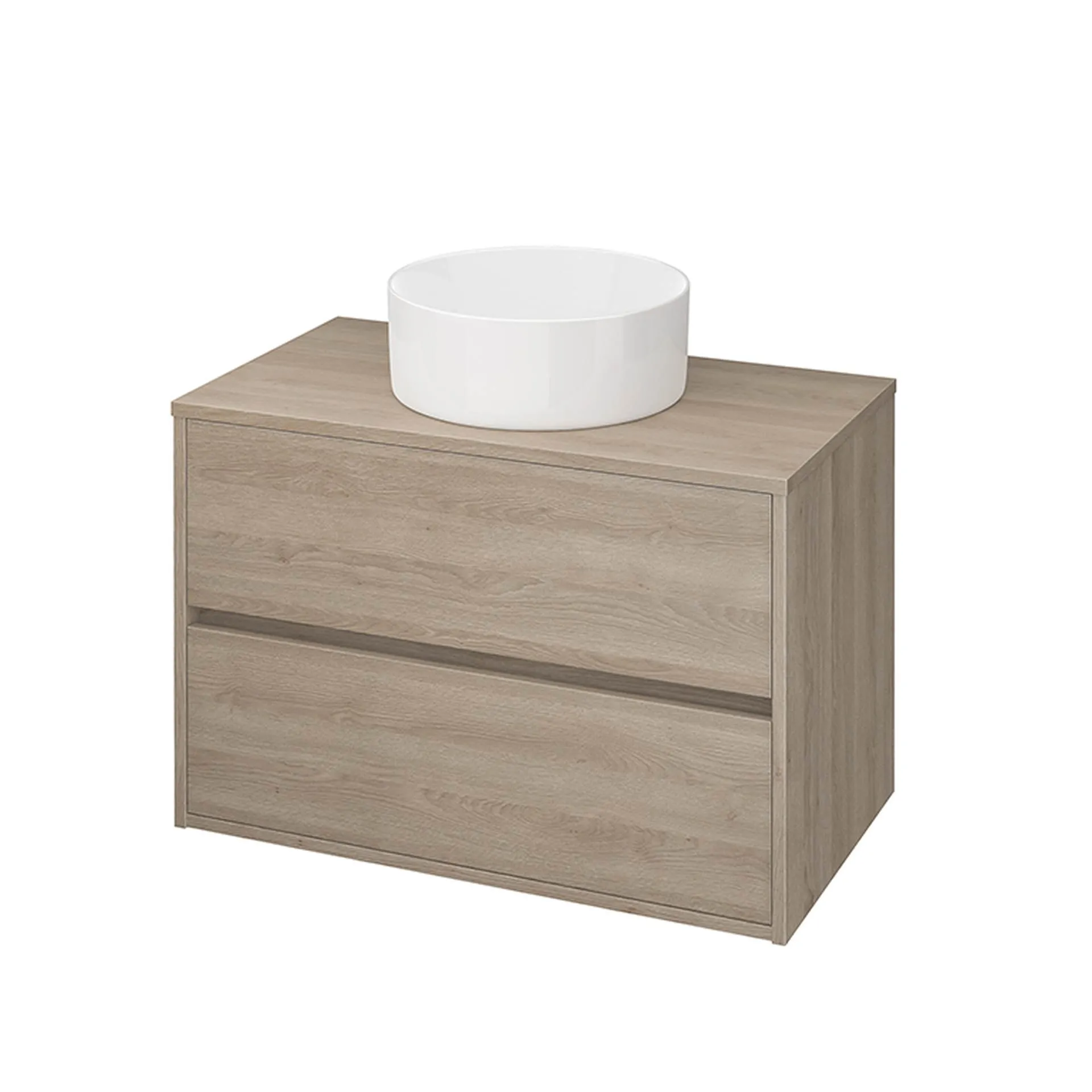 Szafka łazienkowa pod umywalkę z blatem Cersanit Crea 80 cm jasne drewno S924-010