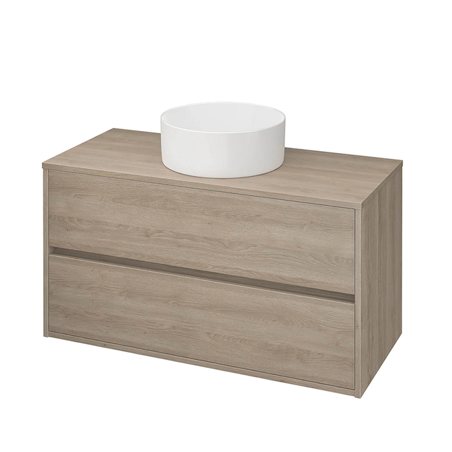 Szafka łazienkowa pod umywalkę z blatem Cersanit Crea 100 cm jasne drewno S924-012