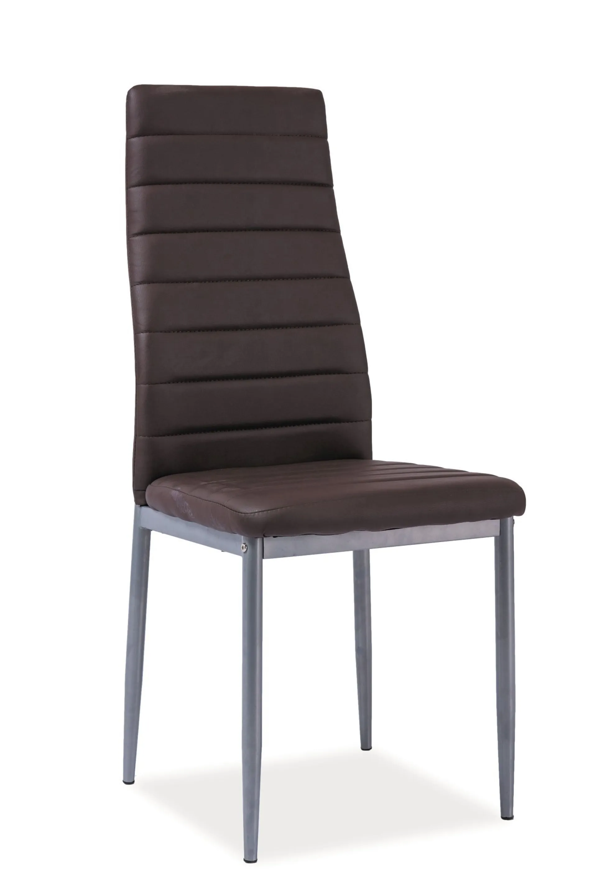 Krzesło H-261 Bis Aluminium / Ekoskóra Brązowe