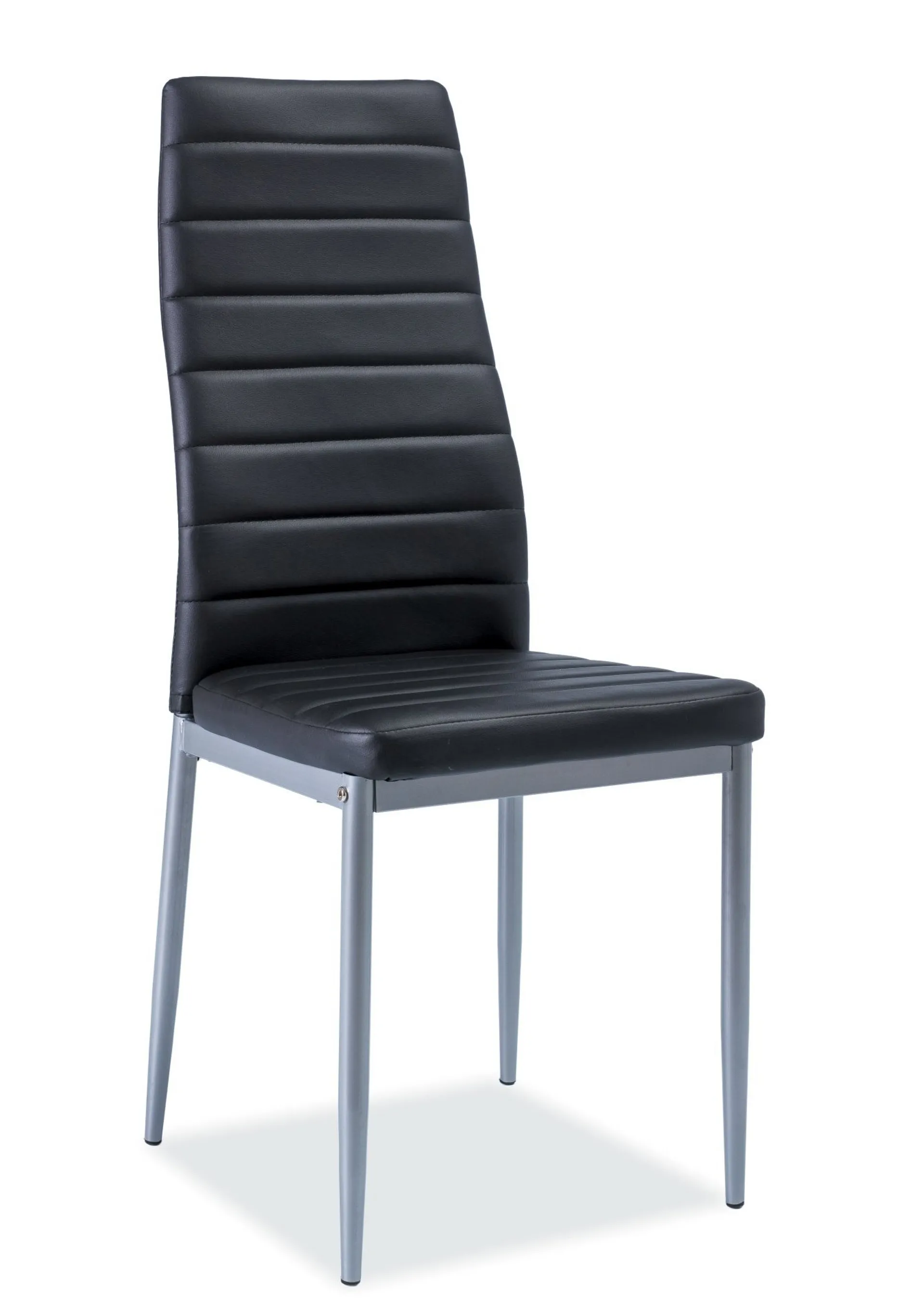 Krzesło H-261 Bis Aluminium / Ekoskóra Czarne