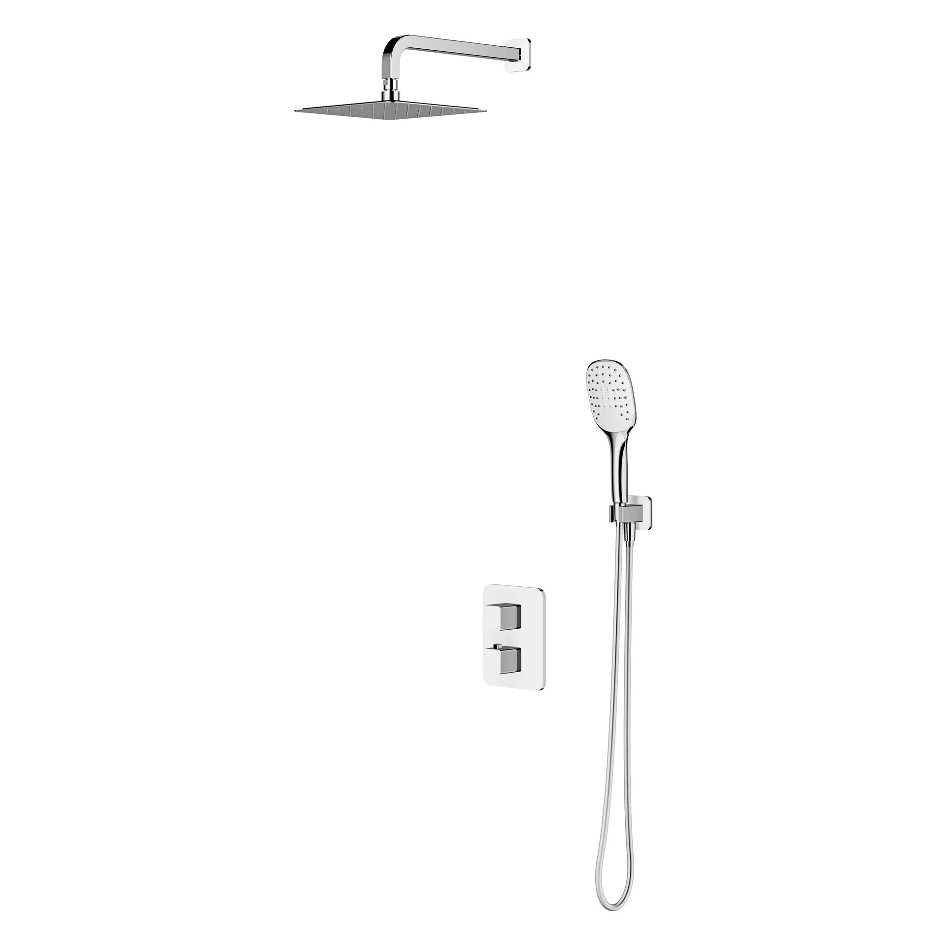 Zestaw prysznicowy podtynkowy termostatyczny Omnires Parma biały/chrom SYSPM17ACRB