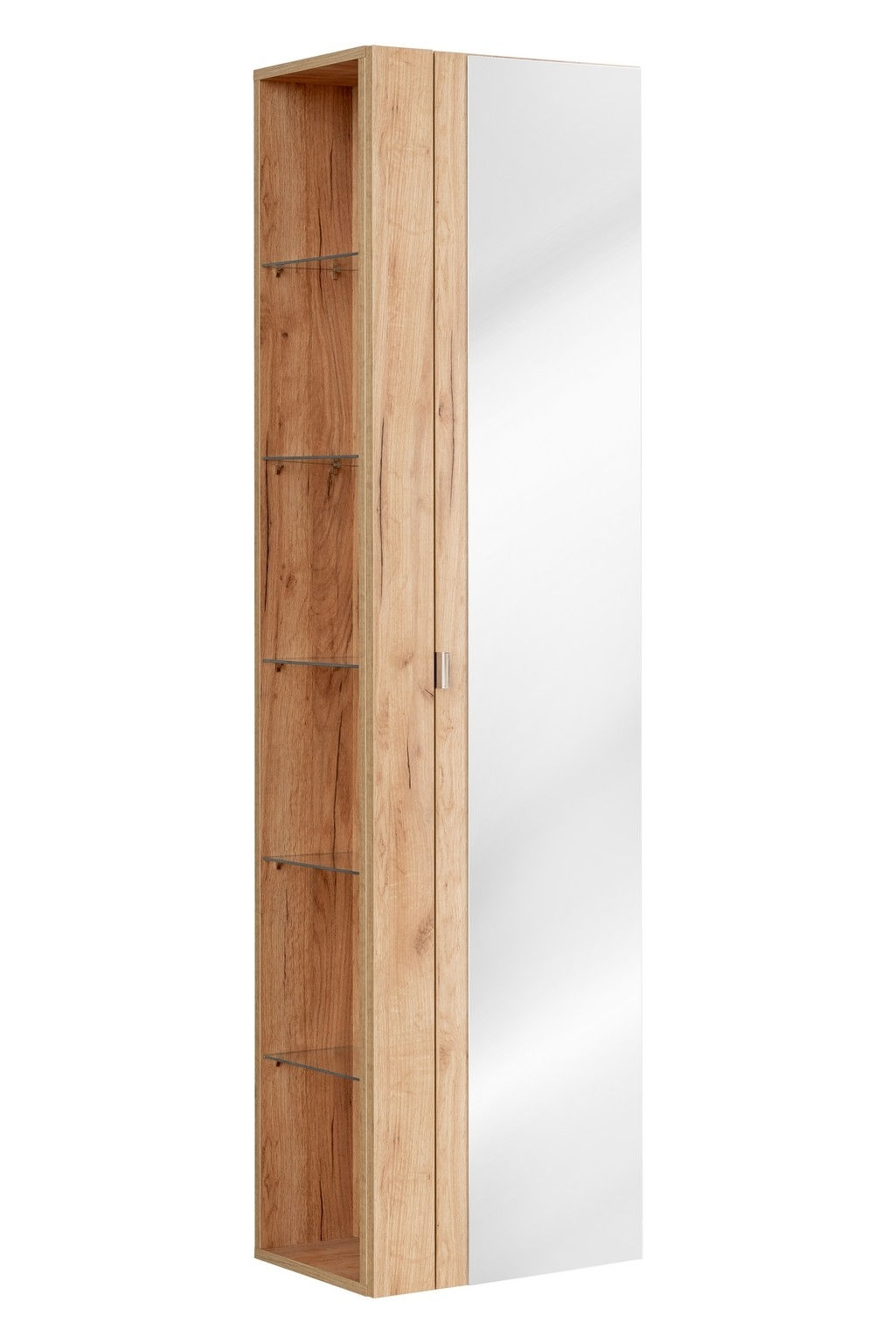 Фото - Шафка Comad Słupek łazienkowy z lustrem  Capri 45x170x33 cm jasne drewno CA 
